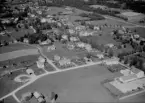 Flygfoto över Boda Kyrkby, Dalarna 1966.