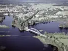 Flygfoto över Dala-Järna 1966.