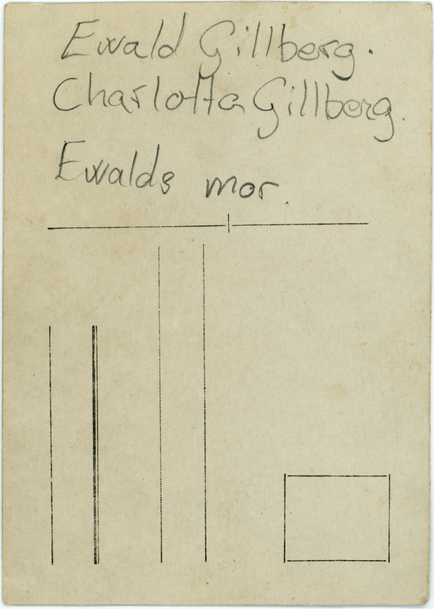 Porträtt. Ewald Gillberg med sin mor Charlotta Gillberg