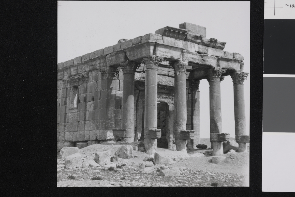 Ruiner i Palmyra. Fotografi tatt i forbindelse med Elisabeth Meyers bok; En Kvinnes Ferd til Persia.