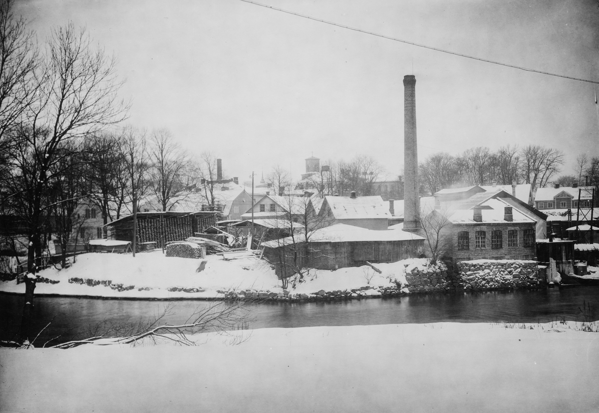 Nutida (1927) vy över den plats, där valsverket vid Nyköpings bruk var belägt.