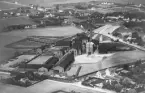 Flygfotografi över Råsockerfabriken i Trelleborg.