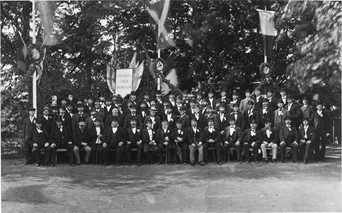 Verkstadskamrater vid möte den 23 juni 1882 Motala Mekaniska Verkstad, Östergötland.