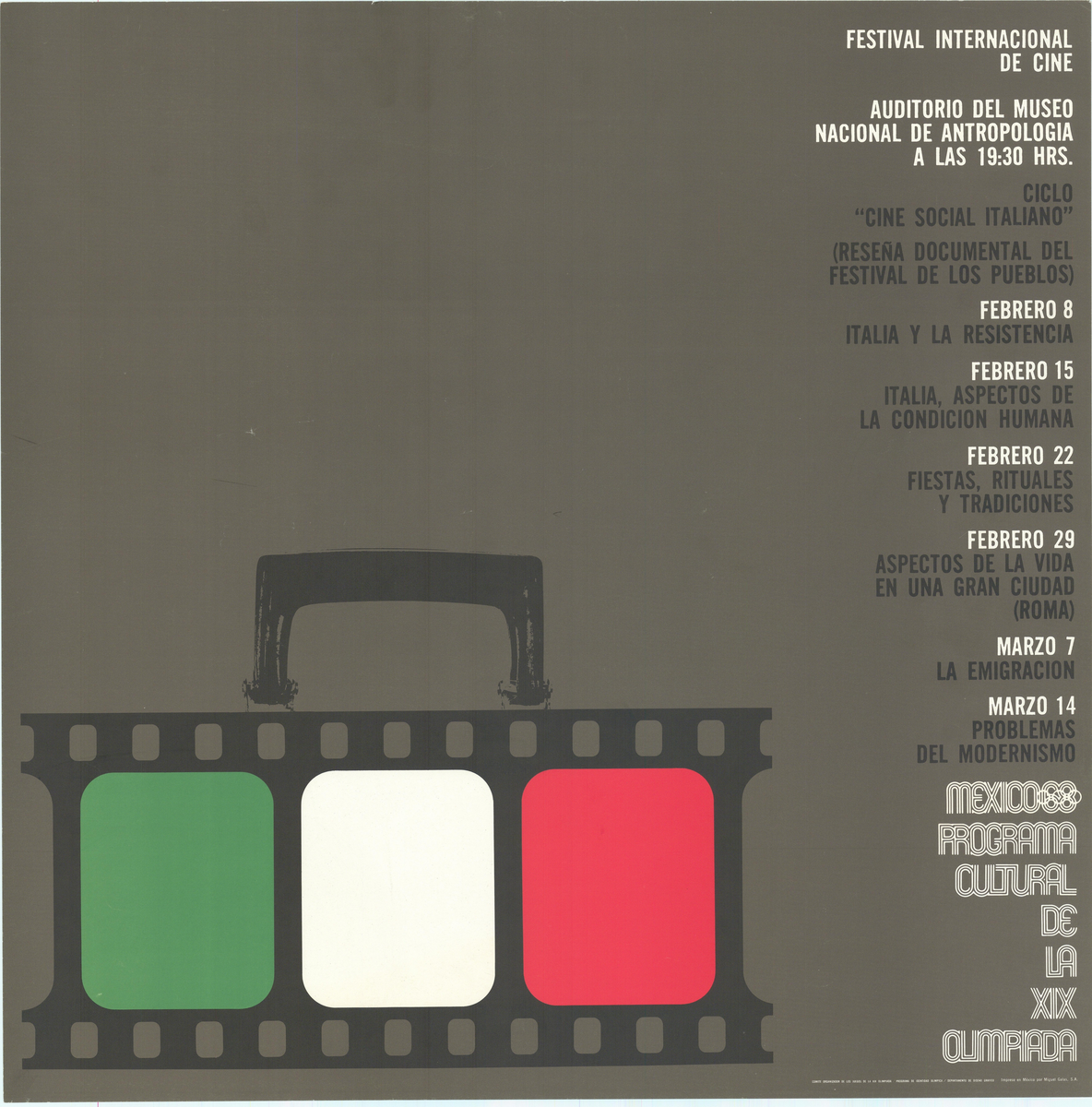 Offisiell plakat for kulturprogrammet for sommer-OL i Mexico 1968