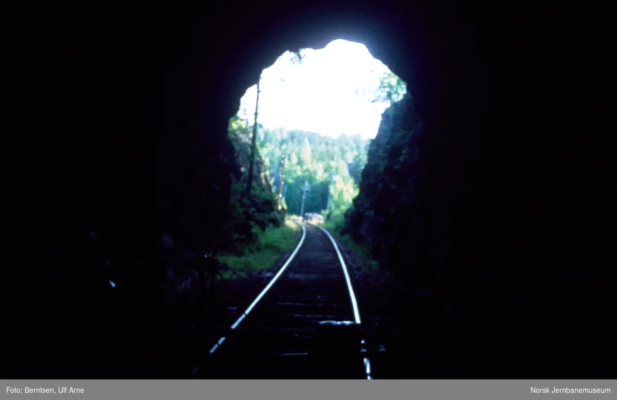 Med dresin på den nedlagte Treungenbanen, her i Fiskådal tunnel