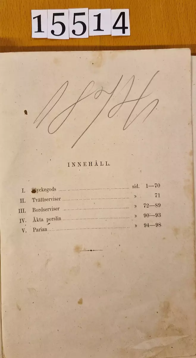 Priskurant för Gustafsberg. 98- sidig katalog.