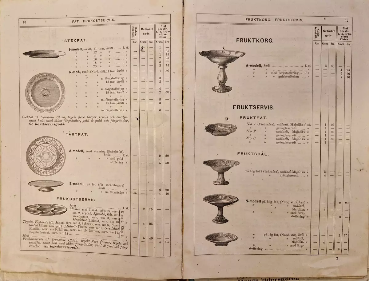 Priskurant för Gustafsberg. 98- sidig katalog.