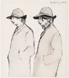 Malerne Sigurd og Bjarne Eriksen [Tusj på papir]