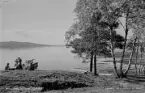 Ludvika, badplatsen Hällarna 1944.