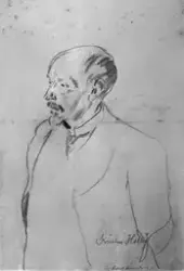 Repro: Billedhugger og maler Rolf Lundes tegning av kunstmal