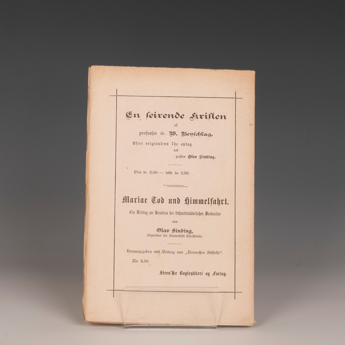 Hildesheim, De hellige 3 kongers historie. Overs. fra latin med Olav Sinding. Kr.a. 1903.