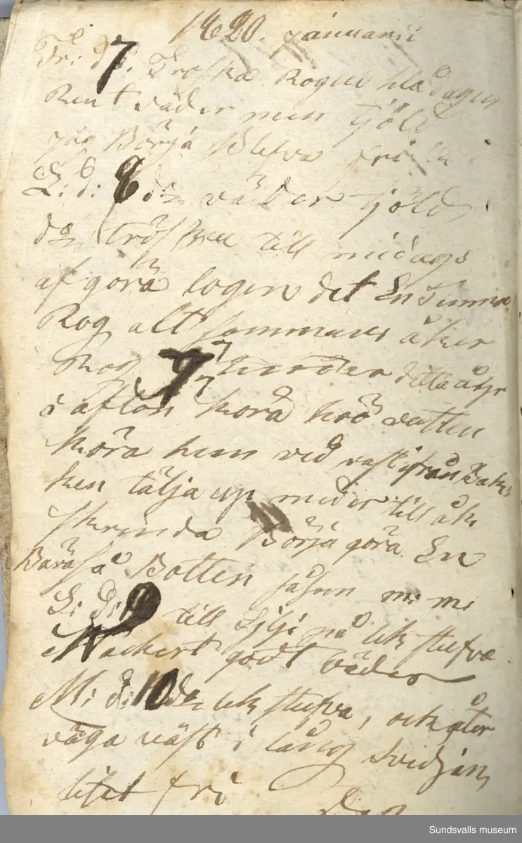 Dagbok. Hindrich Ersson Åhlén (1797-1873)

Hindrich Ersson Åhlén föddes på ett hemman i Söderåsen, Selånger. 1823 övertog han skötseln av gården. 
Anteckningarna är gjorda mellan 1817–1870 och rör främst de dagliga sysslorna på gården.