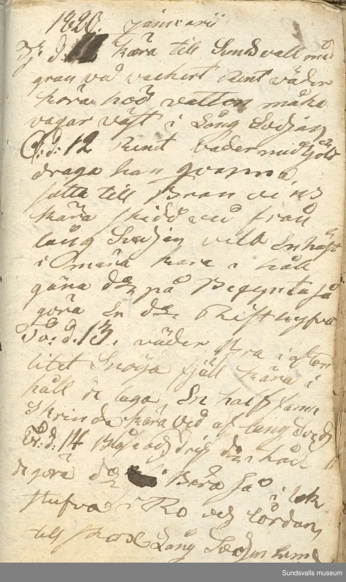 Anteckningarna är gjorda mellan 1817–1870 och rör främst de dagliga sysslorna på gården. 
Hindrich Ersson Åhlén föddes på ett mindre hemman i Söderåsen, Selånger. 1823 övertog han skötseln av gården.