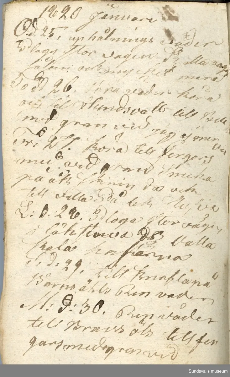 Anteckningarna är gjorda mellan 1817–1870 och rör främst de dagliga sysslorna på gården. 
Hindrich Ersson Åhlén föddes på ett mindre hemman i Söderåsen, Selånger. 1823 övertog han skötseln av gården.