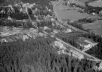 Flygfoto över Solhaga, Vikmanshyttan, Hedemora 1953.