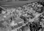 Flygfoto över Mora och kyrkan 1956.