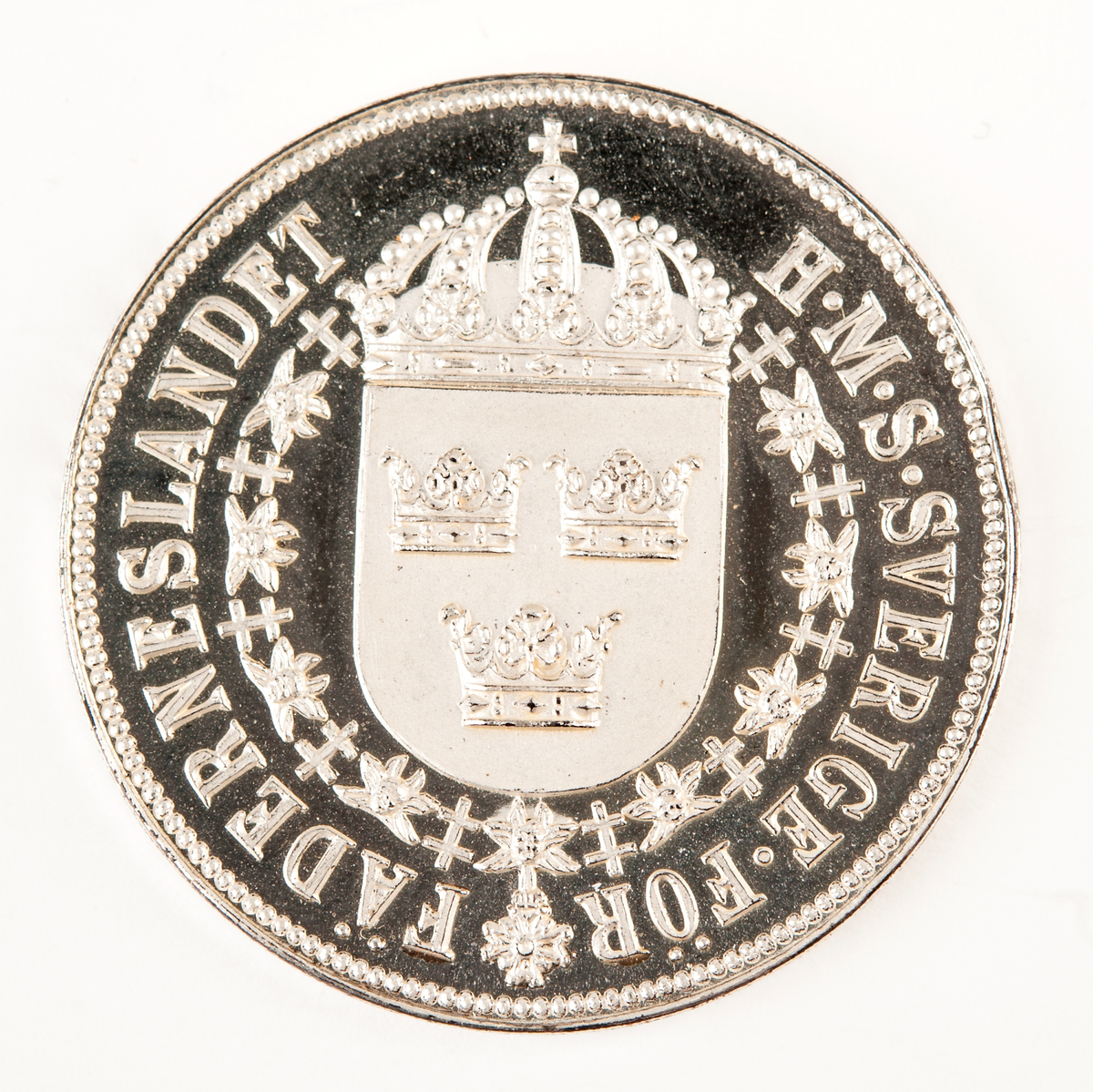 Åtsida: Lilla riksvapnet.