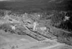 Flygfoto över Lima kyrka, Malung 1962.