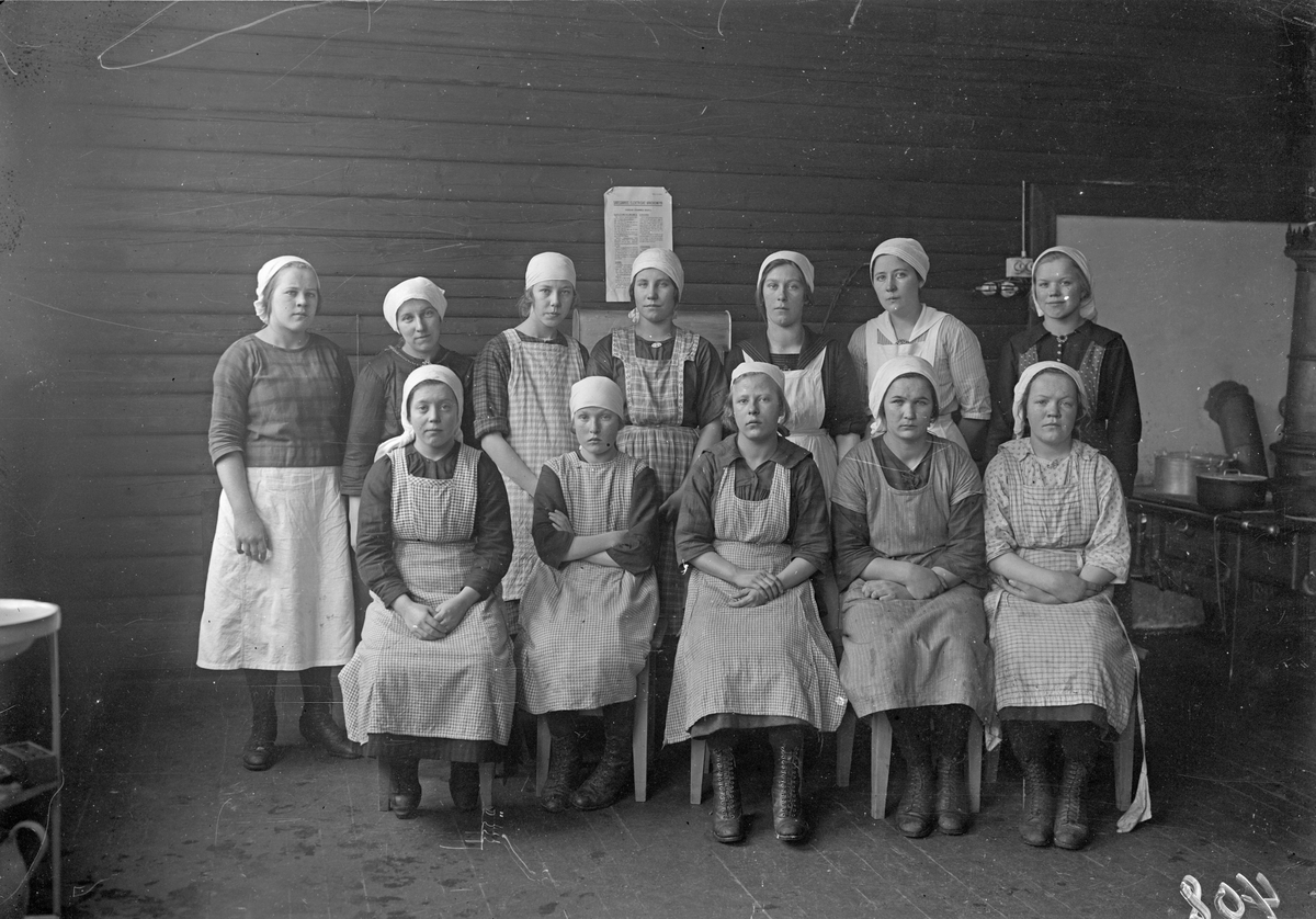 Bilde viser deltagere på Husstellkurs

Fotosamling etter Øystein O. Jonsjords (1895-1968), Tinn