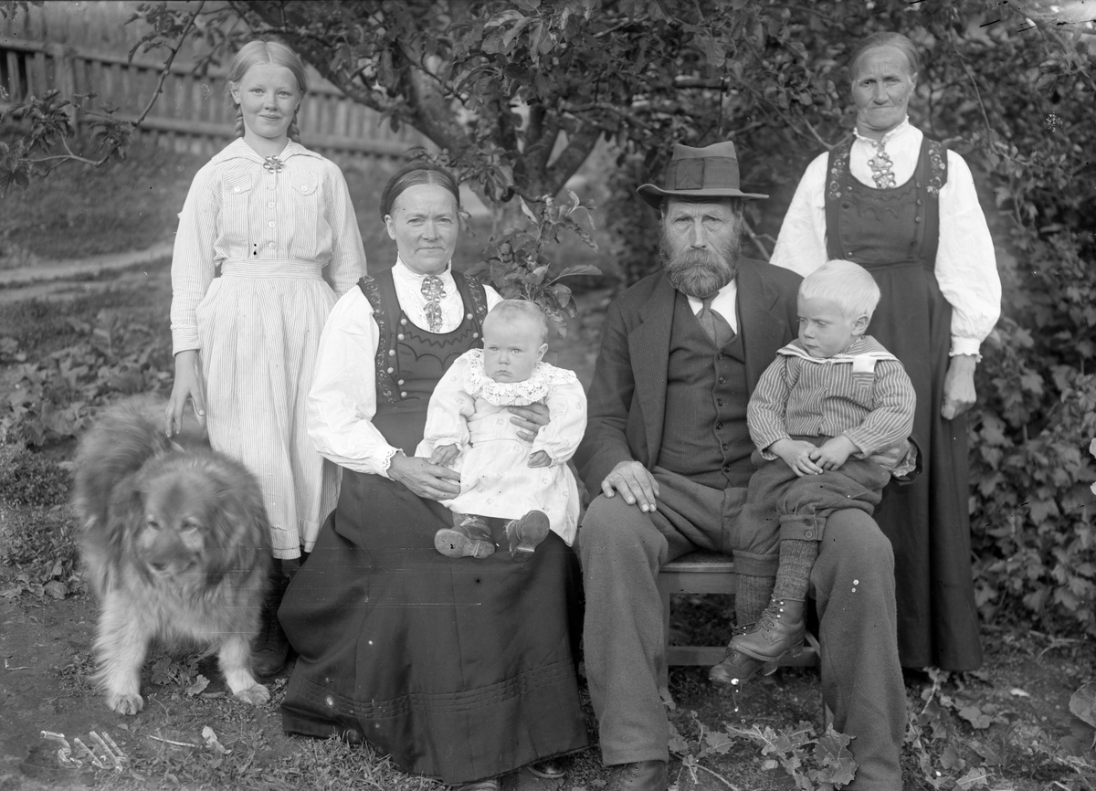 Bilde viser portretter av Birgit og Olav Brynjulfrud m/ familie

Fotosamling etter Øystein O. Jonsjords (1895-1968), Tinn