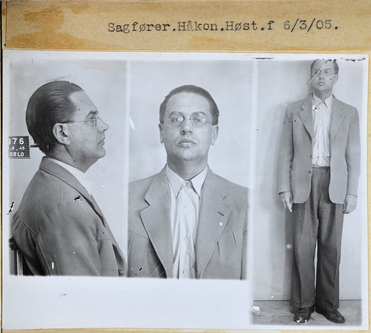 Forbryterportrett av sjåfør Håkon Høst