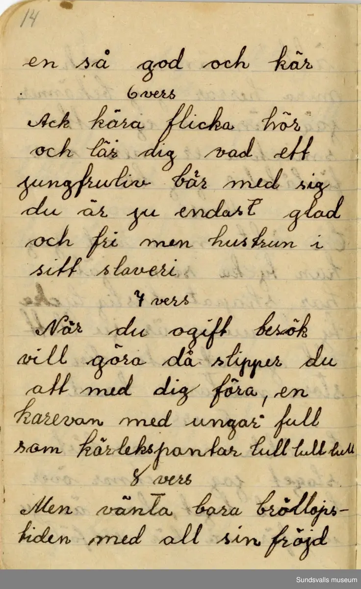 Dagbok skriven mellan åren 1919 och1920. 
Dagboken är skriven under Annas ungdomsår och handlar bland annat om biobesök, samvaro med vänner och arbete hemma på gården. Flera visor är också nedtecknade i boken.

Anna Johansson föddes på en bondgård i Byn, Torp. 
Hon arbetade som hushållerska, först hos sina föräldrar och senare hos syskon. Hon tillhörde Torp-Stöde missionsförsamlin