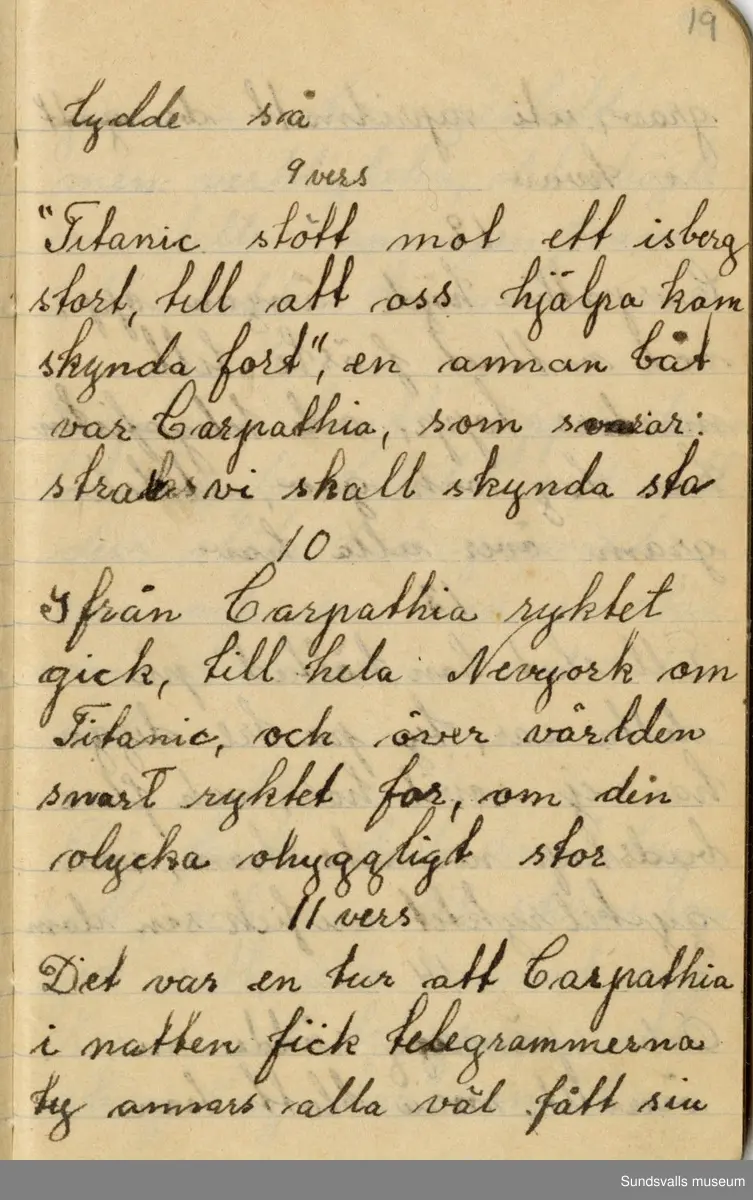 Dagbok skriven mellan åren 1919 och1920. 
Dagboken är skriven under Annas ungdomsår och handlar bland annat om biobesök, samvaro med vänner och arbete hemma på gården. Flera visor är också nedtecknade i boken.

Anna Johansson föddes på en bondgård i Byn, Torp. 
Hon arbetade som hushållerska, först hos sina föräldrar och senare hos syskon. Hon tillhörde Torp-Stöde missionsförsamlin