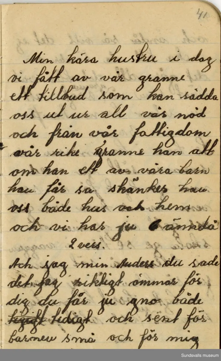 Dagbok skriven mellan åren 1919 och1920. 
Dagboken är skriven under Annas ungdomsår och handlar bland annat om biobesök, samvaro med vänner och arbete hemma på gården. Flera visor är också nedtecknade i boken.

Anna Johansson föddes på en bondgård i Byn, Torp. 
Hon arbetade som hushållerska, först hos sina föräldrar och senare hos syskon. Hon tillhörde Torp-Stöde missionsförsamlin