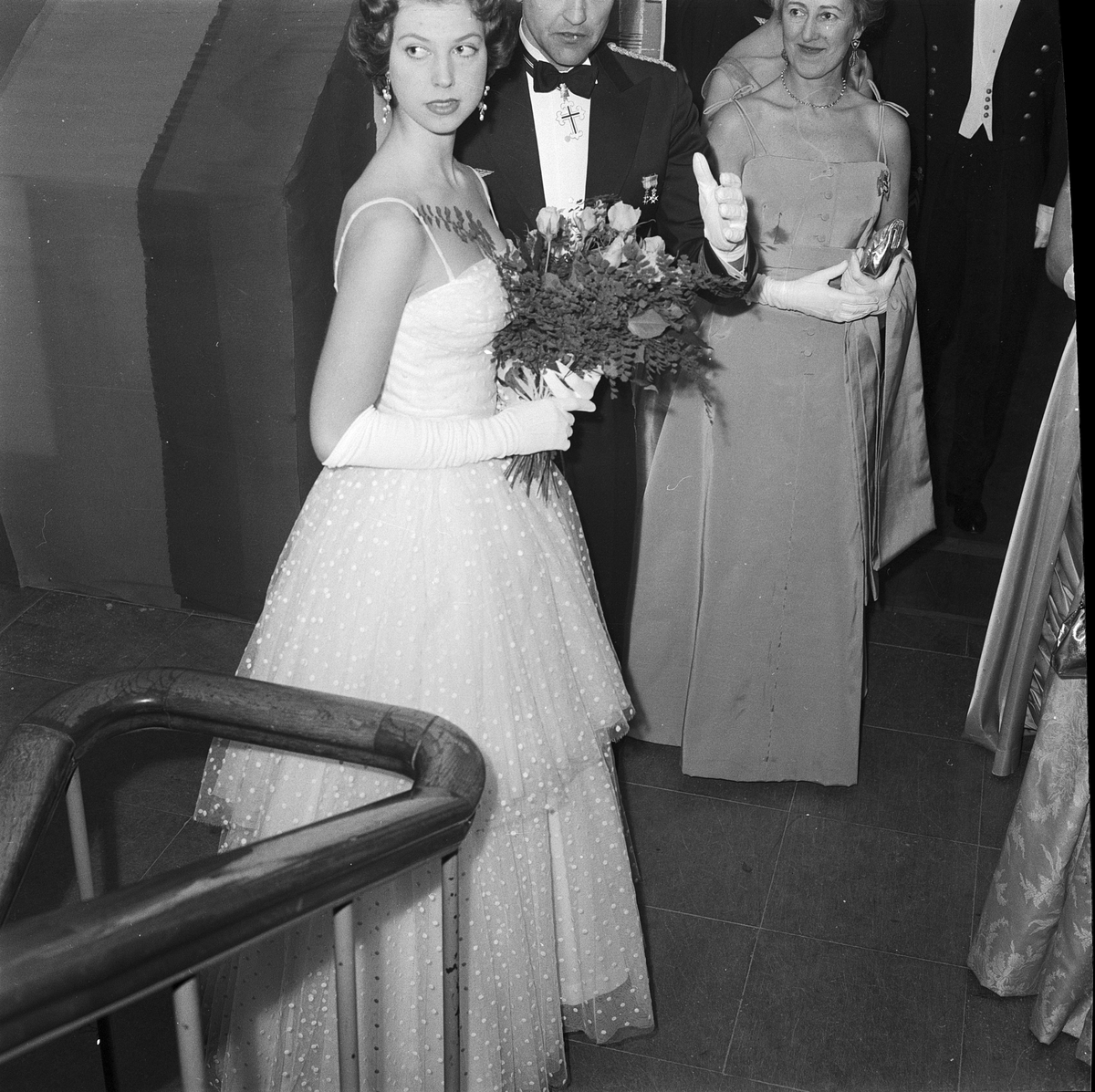 Flygare, F 16, kadettbal på Ärna med prinsessan Désirée som hedersgäst, Uppsala 1959