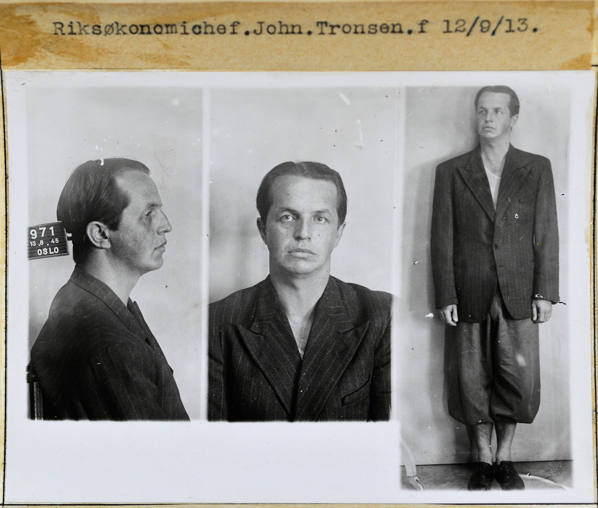 Forbryterportrett av riksøkonomisjef John Tronsen