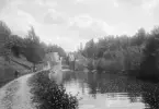 Parti av Kinda kanal vid slutet av 1890-talet. Bilden visar slusstrappan i Hovetorp sedd från norr.