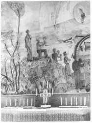 Stockholm. Väggmålning av av Sven Erixon i Heliga korsets ka