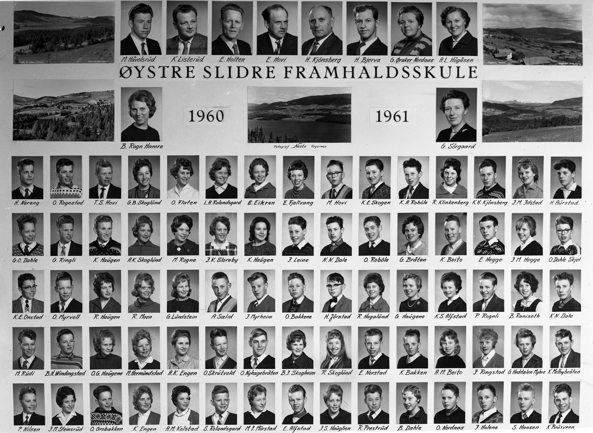 Øystre Slidre Framhaldsskule 1960-61.