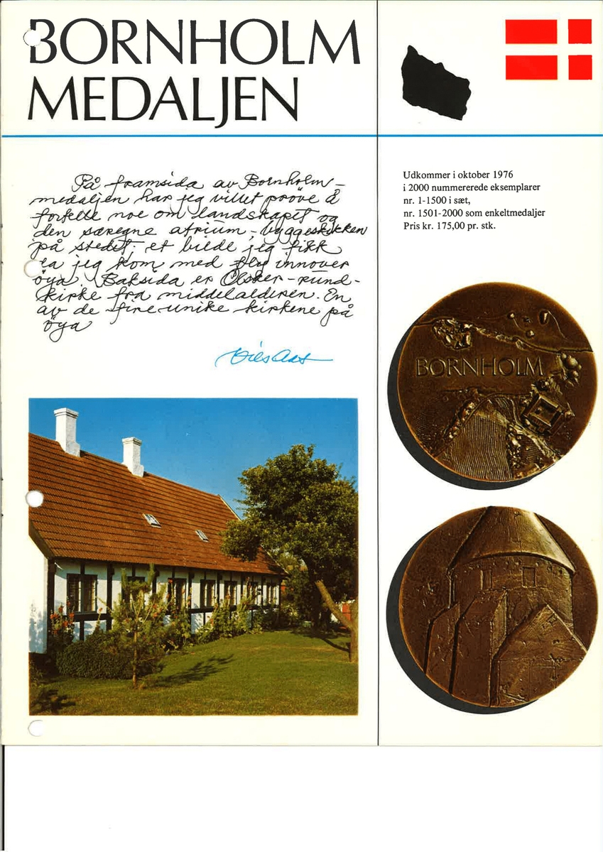Bilde av medaljene, bygningene som inspirerte medaljene, flaggene til Danmark, Sverige, Island, Norge, foto av Nils Aas