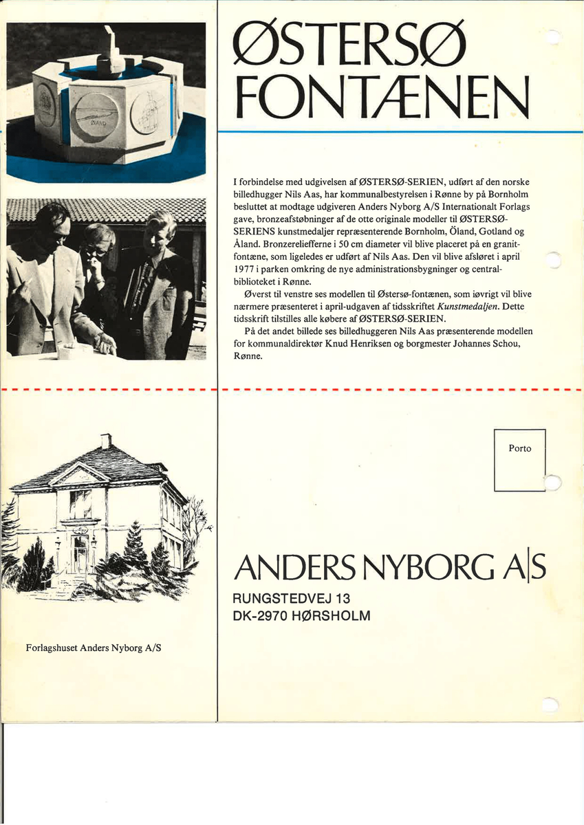 Bilde av medaljene, bygningene som inspirerte medaljene, flaggene til Danmark, Sverige, Island, Norge, foto av Nils Aas