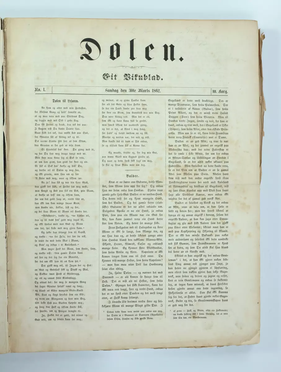 Tidsskrift frå boksamlinga til Ivar Aasen