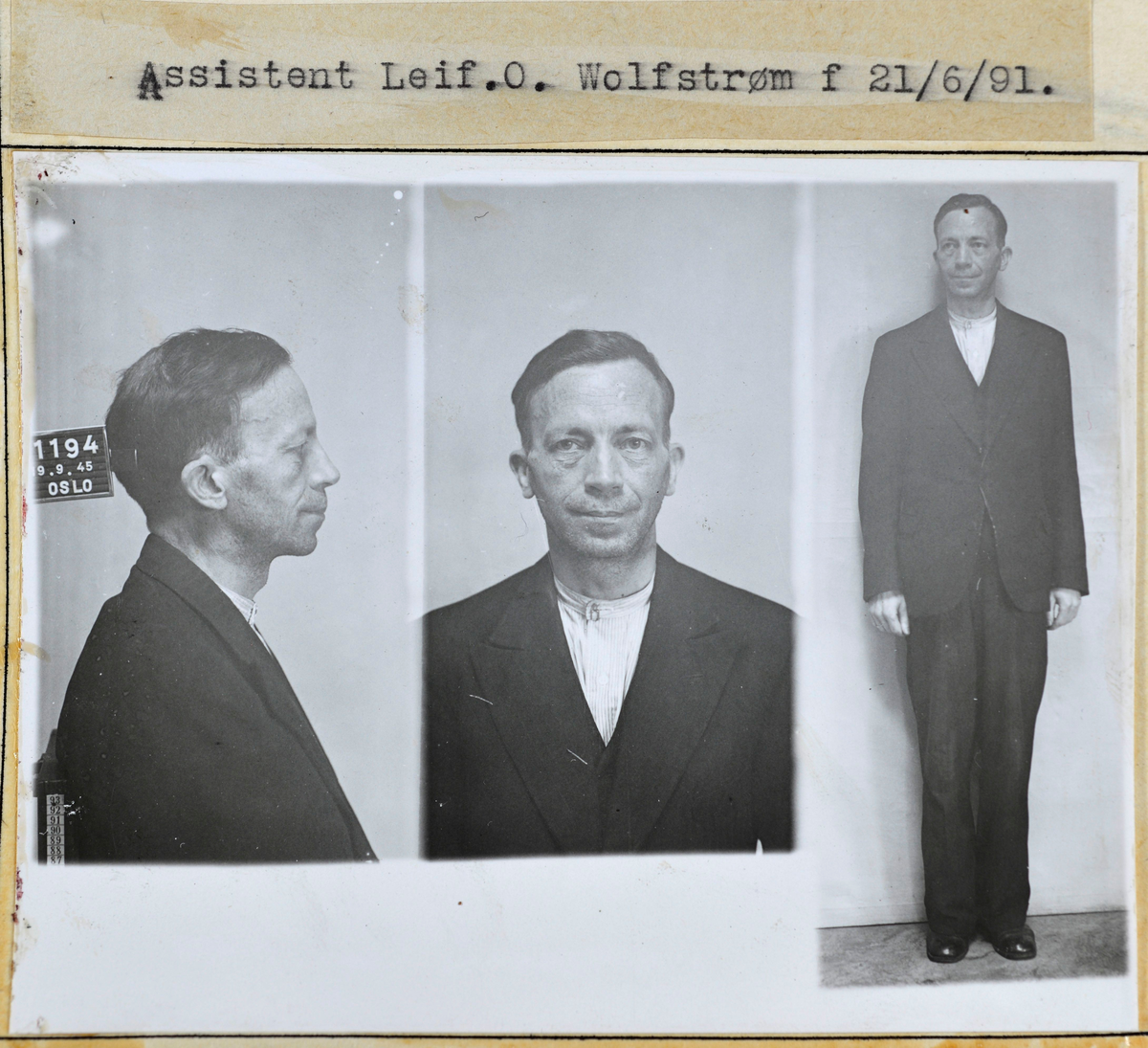 Forbryterportrett av Assistent Leif O. Wolfstrøm