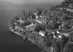 Flygfoto över Leksands kyrka 1956.