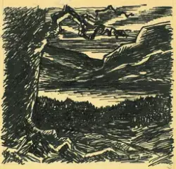 Utkast til vignett for Friheten og Fedrelandet (1945)