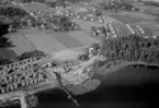 Flygfoto över Långshyttan, Hedemora 1958.