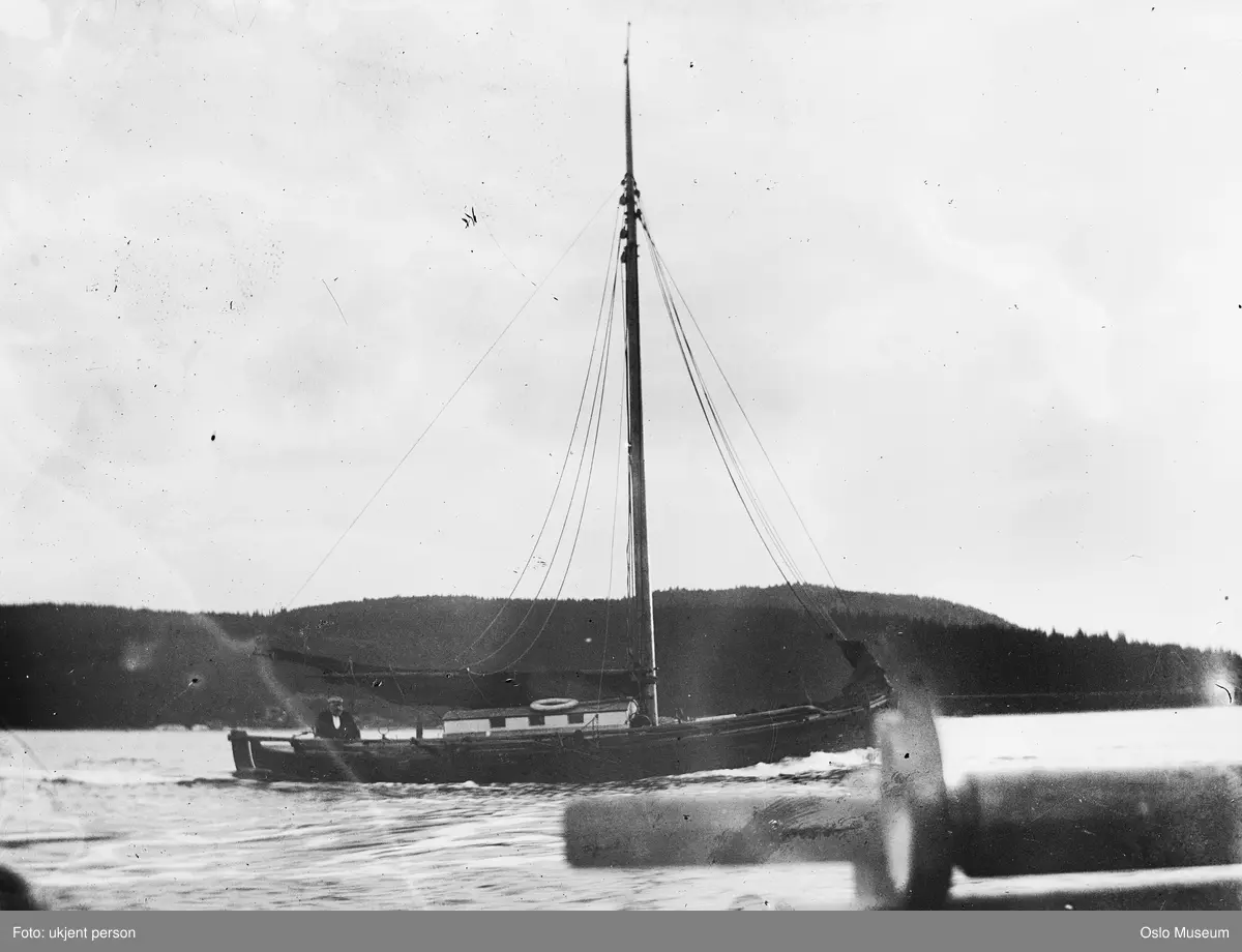 fjord, seilfartøy, mann