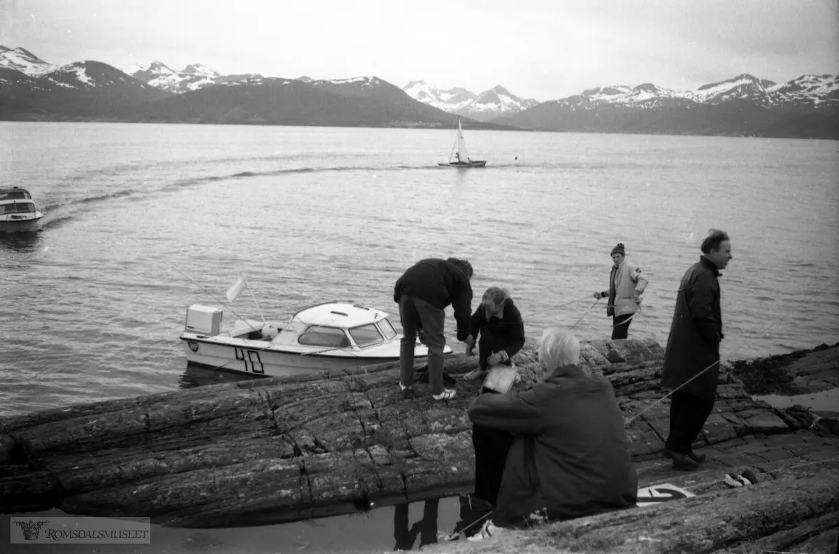 "Rundt jonsok 1968" .Trolig fra en holme rett utenfor Hjertøytangen (ukjent navn).