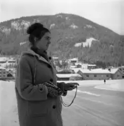 Den nederlandske skøyteløperen Henk van der Grift med kona R