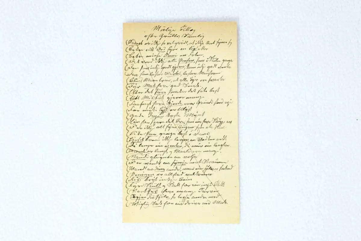Fragment funne i tidsskriftet "Folkevennen"
- 1862/3 s. 266
- 1865/4 s. 292
- 1877/3 s. 274
- 1877/6 s. 552
- 1878/2 s. 162
- 1880/4 s. 280
- 1881/2 s. 185
- 1882/5&6 s. 407
- 1885/3 s. 288
- 1886/1&2 s. 28
- 1895/3 s. 156