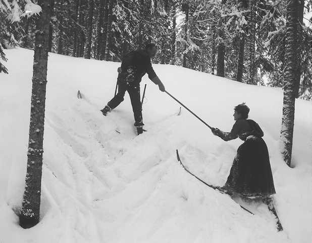 Prot: Paa Ski opover bakke Mars 1902