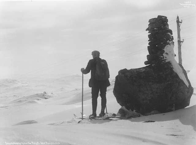 Prot: Banens høieste punkt ved Taugevann 13/4 1909