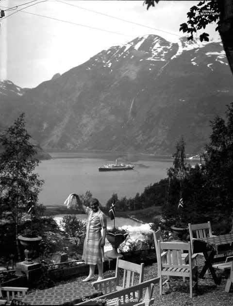 Prot: Vestlandsfjordene - Geirangerfjord, Utsigt fra hotel Union