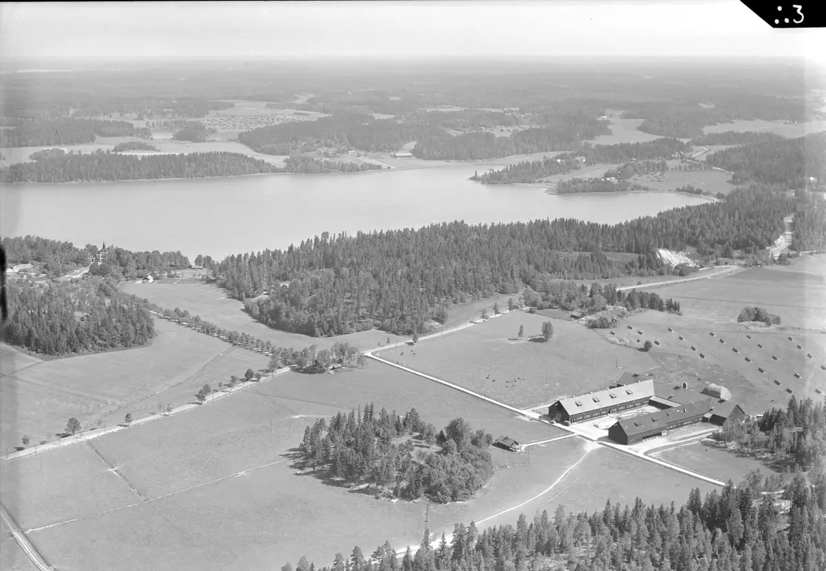 Flygfoto över Näsby säteri; Taxinge
