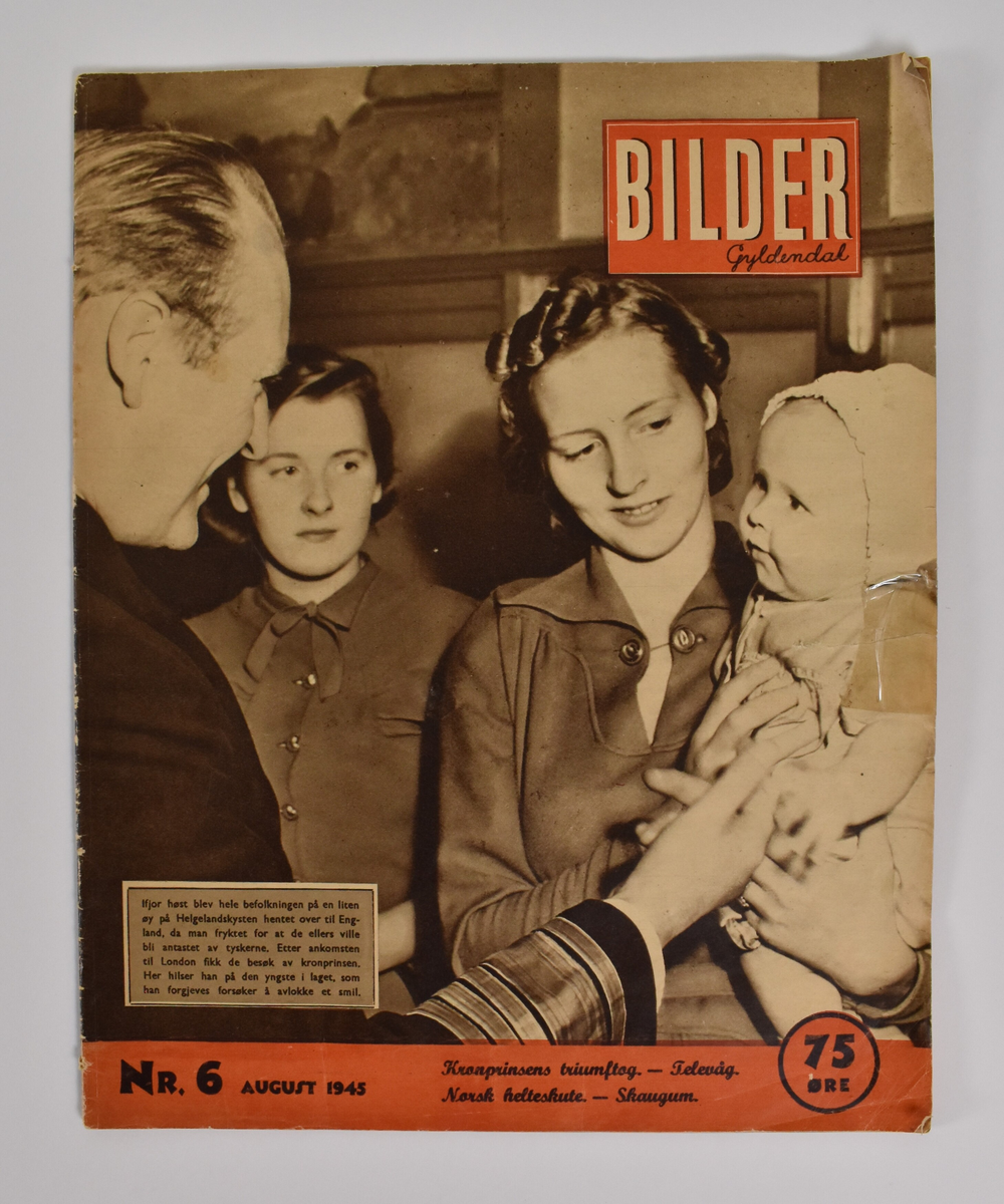 Tidsskrift med tittel og fargefoto. Reportasje om Telavåg på s.6-9.