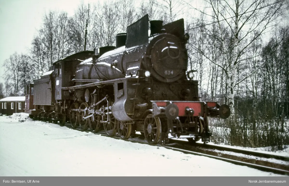 Utrangert damplokomotiv type 26c nr. 434 på Lillestrøm stasjon